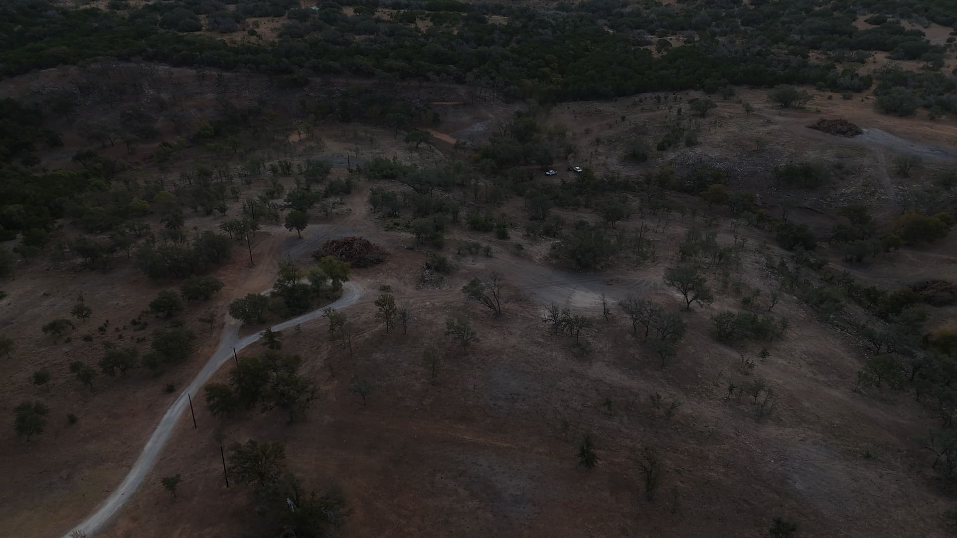 Aerial view of cleared land