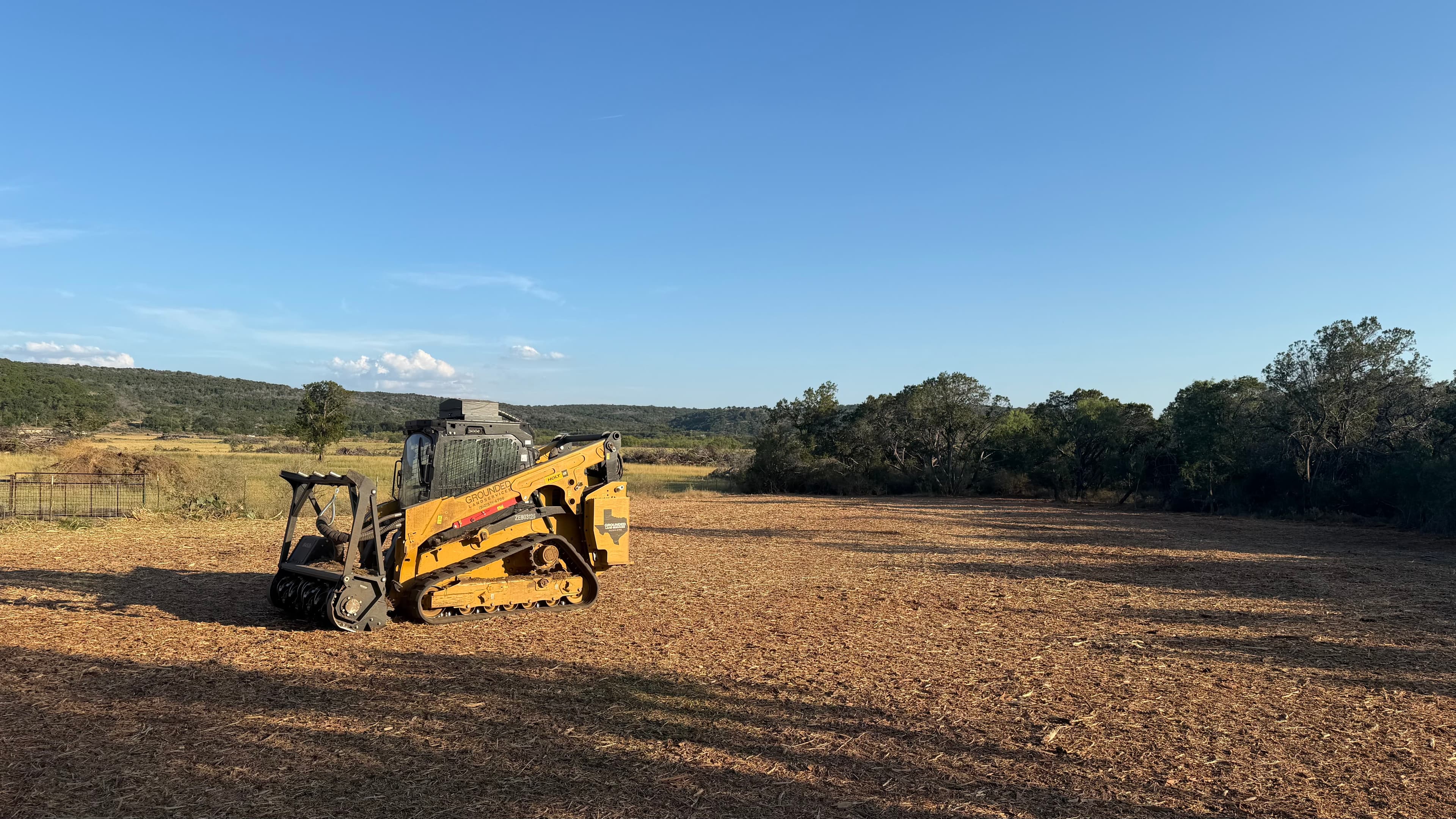 Completed forestry mulching project in Kingsland, TX