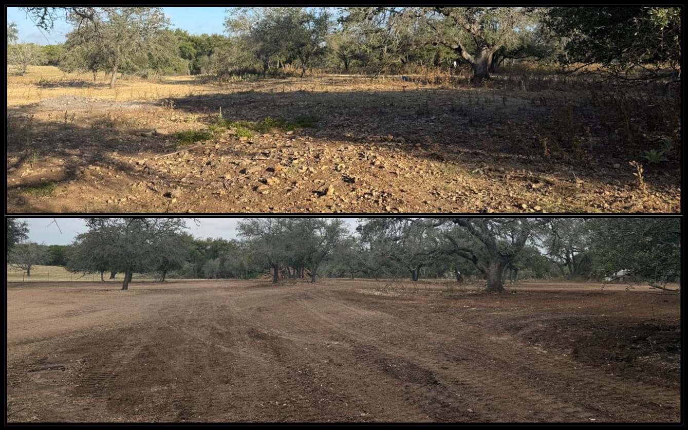 Completed rock removal job in Liberty Hill, TX