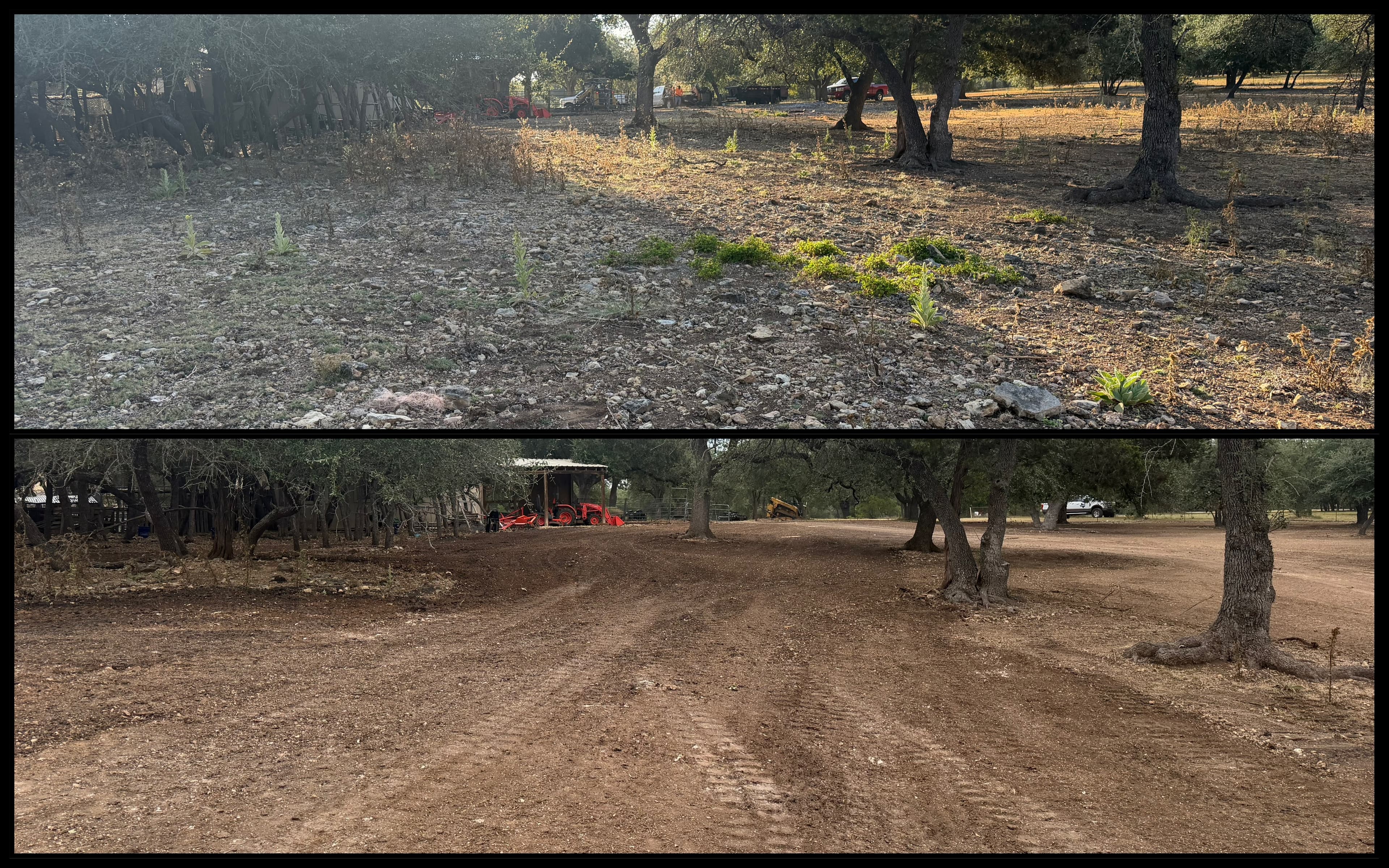 Completed rock removal job in Liberty Hill, TX
