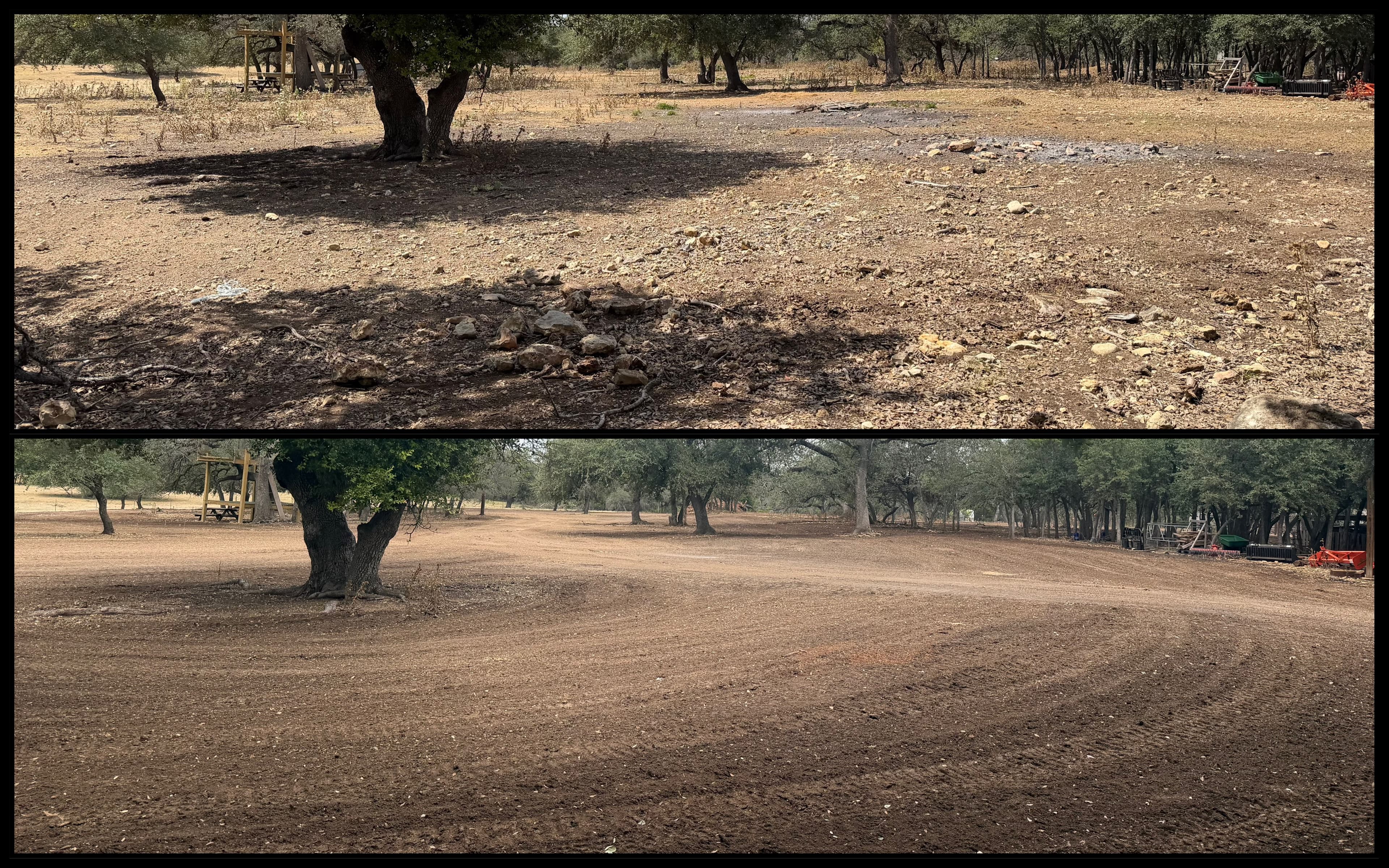 Completed rock removal job in Liberty Hill, TX